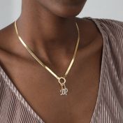 Emma Initial Charm with Crystals [18K Gold Vermeil]