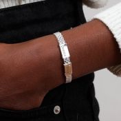 Milanese Chain Name Bracelet with Diamond [Silver]