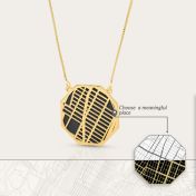 Collier Silhouette Carte Lieu Précieux [Vermeil 18ct]