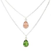 Enchanted Drop Layered Birthstone Necklace [Sterling Silver]