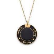 Verzauberter Kreis Namenskette mit Onyx [750er Gold Vermeil]