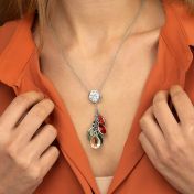 Enchanted Rain Birthstone Necklace with 2ct Diamond [Sterling Silver]