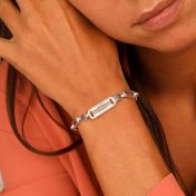 Amy Armband mit graviertem Balken [Sterlingsilber]