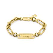 Engravable Bar Amy Chain Bracelet [18K Gold Vermeil]