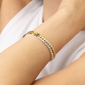 Mia Tennis Heart Initials Bracelet with Gemstones [18K Gold Vermeil]