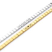 Mia Tennis Square Engraved Bracelet [Sterling Silver]