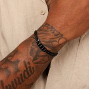 Engraved Braided Dark Chain Bracelet For Men