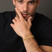 Gegraveerde Gevlochten Ketting Armband Voor Mannen [18K Goud Verguld]