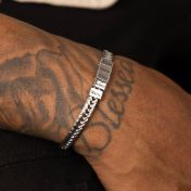 Bracelet Gravé Chaîne Tressée pour Homme