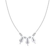 Collier Perfection Féline avec Noms [Argent 925]