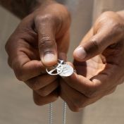 Layered Cross Men Name Necklace [Silver]