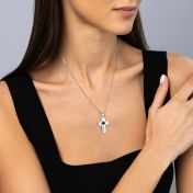 Engraved Cross Necklace with Nano Bible [Sterling Silver]