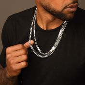 Figaro Kette für Herren mit Gravur - Edelstahl