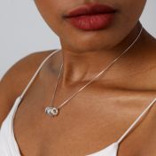 Collana con Ciondoli Famigliari - Cristalli Bianchi [Argento 925]