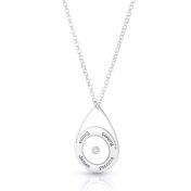 Floating Teardrop Diamond Name Necklace [Sterling Silver]