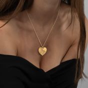 Herzensbindungen Gravierte Karte Halskette [750er Gold Vermeil]