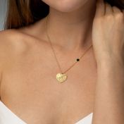 Herzensbindungen Gravierte Kartenkette mit Nano Bibel [750er Gold Vermeil]