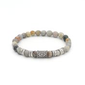 Picasso Jaspis Boze Oog Vrouwen Naam Armband met Diamant [Sterling Zilver]