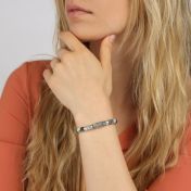 Picasso Jaspis Boze Oog Vrouwen Naam Armband met Diamant [Sterling Zilver]