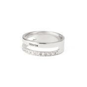 Tied Together Engraved Diamond Ring [Sterling Silver]