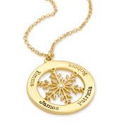 Personalized Snowflake Circle Necklace [18K Gold Plated]