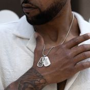 Collier Plaque Carte avec Prénom pour Homme