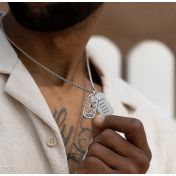 Collier Plaque Carte avec Prénom pour Homme
