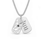Collier Plaque Carte avec Prénom pour Homme