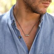 Collar con Nombre Familia Enrollado - Plata de Ley