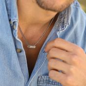 Collar con Nombre Familia Enrollado - Plata de Ley