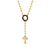 Eternity Circle Cross Necklace with Names - Dark Circle [18K Gold Vermeil]