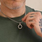 Collana Cerchio dell'Eternità da Uomo con Incisione - Argento 925