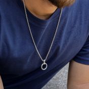 Collana Cerchio dell'Eternità da Uomo con Incisione - Argento 925
