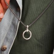 Collana Cerchio dell'Eternità da Uomo con Incisione - Argento 925