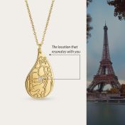 Threads Of Life Engraved Map Necklace [18K Gold Plated]
