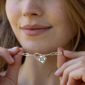 Faith Lock Link Chain Necklace with Nano Bible [Sterling Silver]