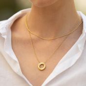 Family Circle Delicate Chain Name Necklace [18K Gold Vermeil]
