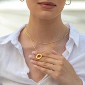 Family Circle Delicate Chain Name Necklace [18K Gold Vermeil]
