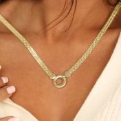 Collar Milanés Círculo Familiar con Nombre [Bañado en Oro de 18K]