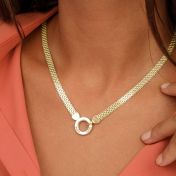 Collar Milanés Círculo Familiar con Nombre [Bañado en Oro de 18K]