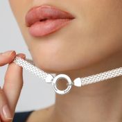 Family Circle Milanese Chain Name Necklace [Silver]