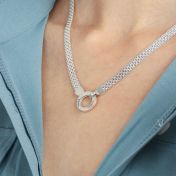 Familienkreis Milanaise Kette mit Gravur [Silber]