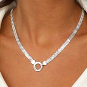 Family Circle Milanese Chain Name Necklace [Silver]