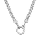 Emma Circle Milanese Chain Necklace [Sterling Silver] - with Name Charms