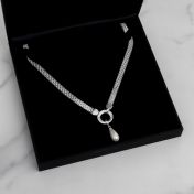 Tropfenförmiger Perlenanhänger [Sterlingsilber]