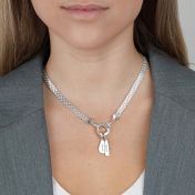 Emma Circle Milanese Chain Necklace [Sterling Silver] - with Name Charms
