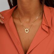 Familie Cirkel Schakel Ketting met Naam [18K Goud Vermeil]