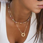 Family Circle Link Chain Name Necklace [18K Gold Plated]
