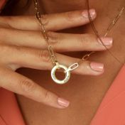 Familie Cirkel Schakel Ketting met Naam [18K Goud Vermeil]