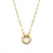 Collier Trombone Cercle de Famille avec Prénoms [Vermeil 18ct]